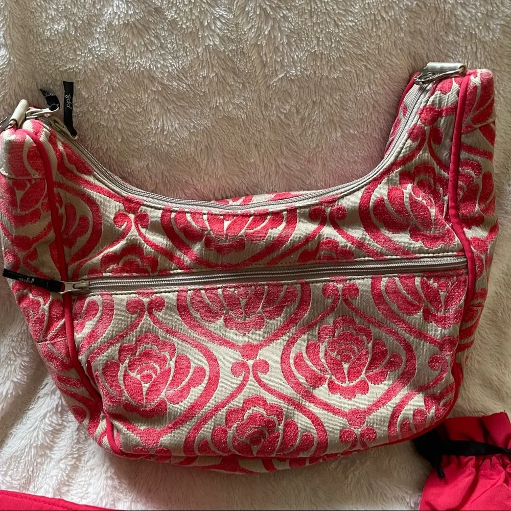 Petunia Pickle Bottom Touring Tote Red/Camel Blend Diaper Bag.